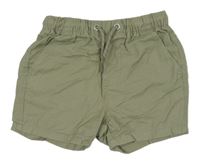 Khaki plátěné kraťasy Next