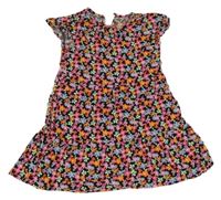 Černo-barevné květované lehké šaty Primark