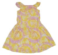 Žluto-bílo-růžové batikované šaty Primark