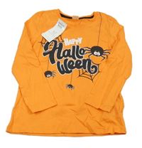 Nové - Oranžové triko s nápisem a pavoukem Pep&Co