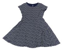 Tmavomodro-bílé květované šaty F&F