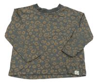 Tmavozeleno-hnědé leopardí triko George