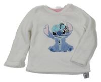 Bílé plyšové pyžamové triko se Stitchem Disney