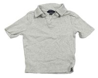 Světlešedé žebrované crop tričko s límečkem New Look