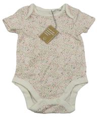 Bílé květované body s králíčky Mothercare