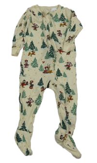 Smetanový overal se stromy a Mickeym Disney