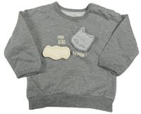 Šedá mikina s 3D obrázky - Batman George