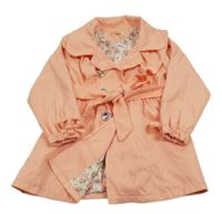 Lososový šusťákový jarní kabátek s páskem 