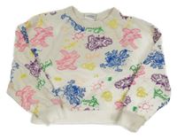 Smetanovo-barevná crop mikina s Bugsem a kamarády - Looney Tunes