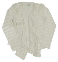 Bílý pruhovaný cardigan 