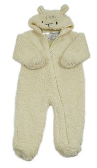 Smetanová huňatá kombinéza s kapucí - ovce M&S