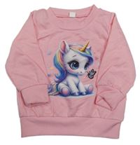 Růžová mikina s jednorožcem 