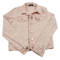 Světlerůžová crop riflová bunda George