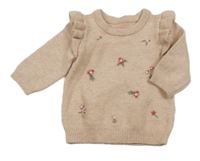 Světlerůžový květovaný svetr George