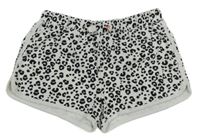 Bílo-černé teplákové kraťasy s leopardím vzorem M&S