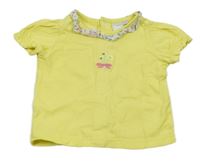 Žluté tričko s květy 
