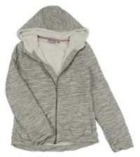 Šedá melírovaná propínací zateplená mikina s kapucí Pepperts