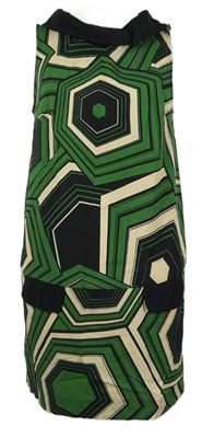 Dámské zeleno-černo-béžové vzorované šaty s límcem River Island 