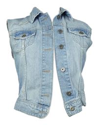 Dámská světlemodrá riflová crop vesta New Look 