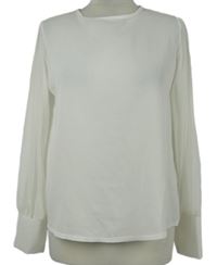 Dámská bílá halenka s tylovými rukávy Boohoo 