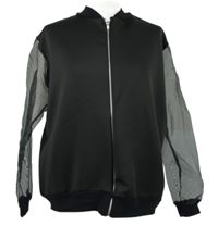 Dámský černý mikinový bomber s organzovými rukávy Boohoo