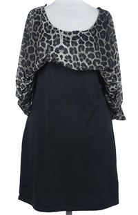 Dámské černo-šedé vzorované šaty s šifonovým živůtkem Boohoo 