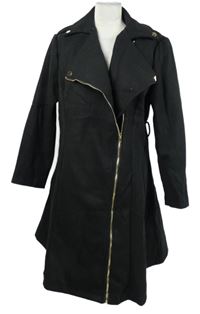 Dámský černý flaušový kabát Shein 