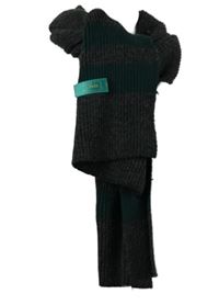 Pánská šedá šála s tmavozelenými pruhy C&A