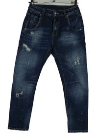 Dámské tmavomodré kotníkové rifle s prošoupáním 