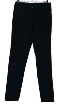 Dámské tmavomodré sametové skinny rifle Up2Fashion