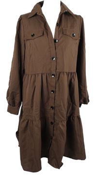 Dámské hnědé košilové šaty 