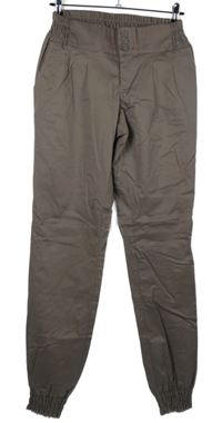 Dámské hnědé plátěné cuff kalhoty Bodyflirt 