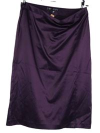 Dámská fialová saténová midi sukně 