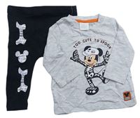 2set- světlešedé triko s Mickey Mousem+ černé legíny Disney