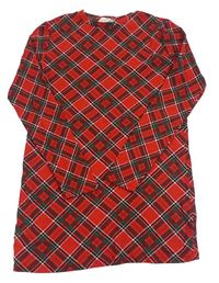 Červeno-černo-zelené kárované šaty H&M