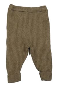 Hnědé pletené žebrované pletené kalhoty Mamas&Papas