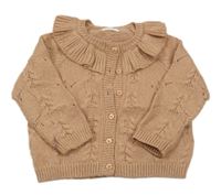 Starorůžový propínací svetr s límečkem Next