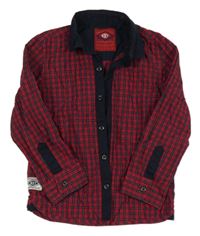 Červeno-tmavomodro-bílá kostkovaná košile Next