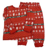 Červené vzorované pyžamo s medvědy Dopodopo