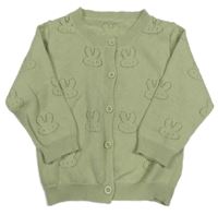 Světlezelený propínací mikina s králíčky