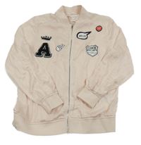 Světlerůžová lehká bunda s nášivkami H&M