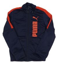Tmavomodro-červená sportovní propínací mikina s logem Puma
