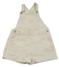 Bílo-světlerůžové laclové riflové kraťasy F&F