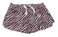 Nové - černo-růžovo-bílé bavlněné kraťasy Dunnes