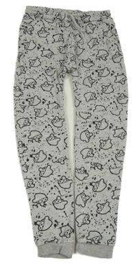 Šedé melírované vzorované tepláky George