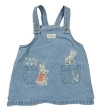 Modré riflové šaty s králíčkem Petrem George