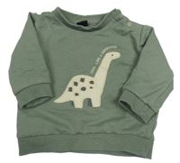 Khaki mikina s dinosaurem 
