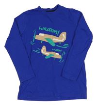 Modré triko s letadly mywear