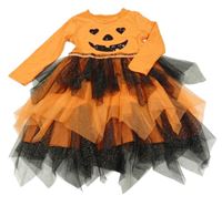 Oranžové šaty s tylovou sukní - dýně Primark