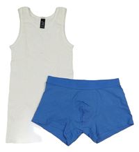 2set - bílý nátělník + modré boxerky